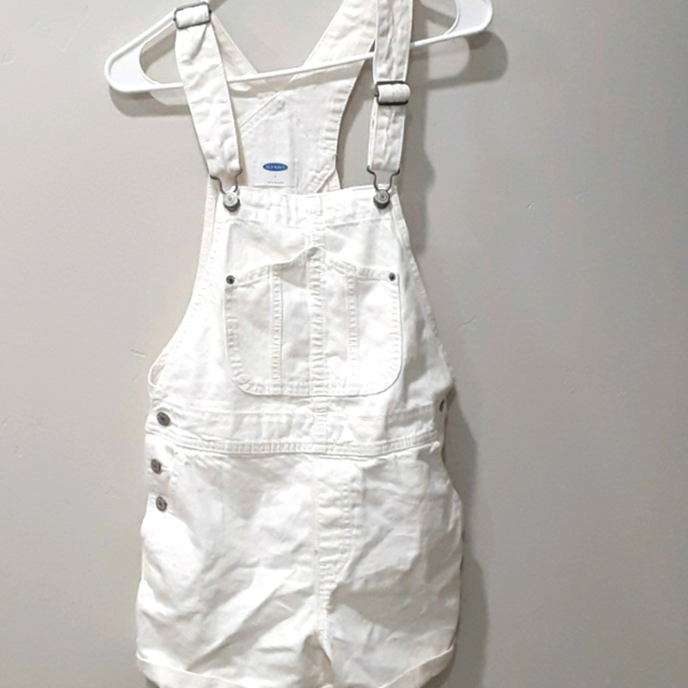 White overalls women's size M